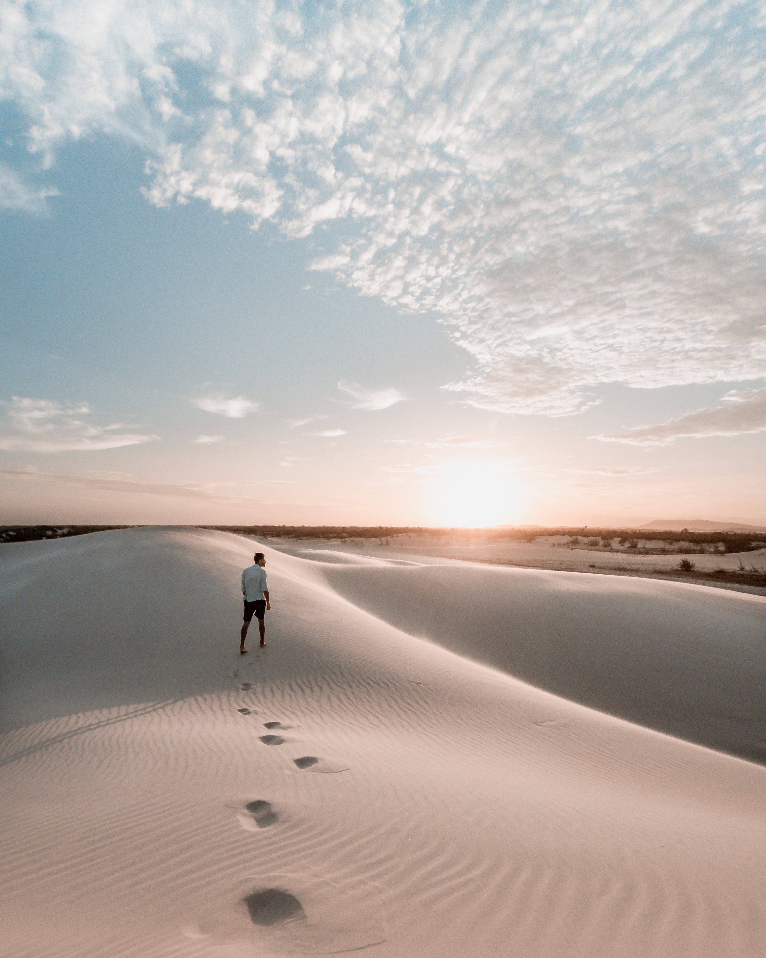 Man Walking on Desert